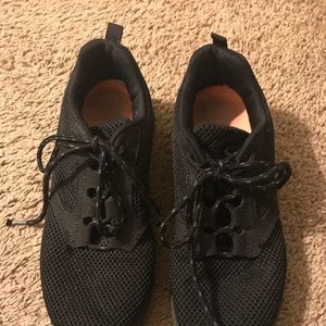 Champion black shoes and gray target shoes